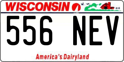 WI license plate 556NEV