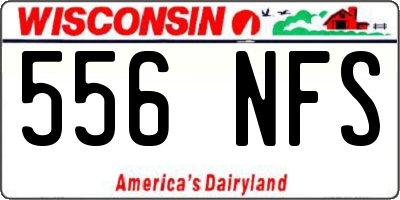 WI license plate 556NFS