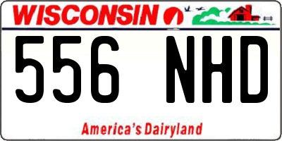 WI license plate 556NHD