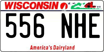 WI license plate 556NHE