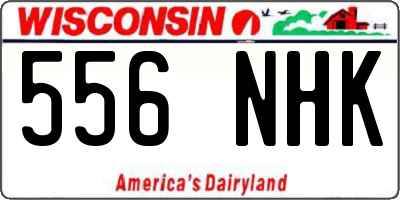 WI license plate 556NHK
