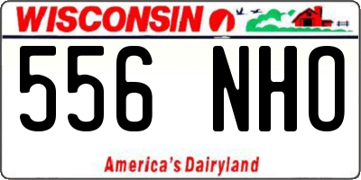 WI license plate 556NHO