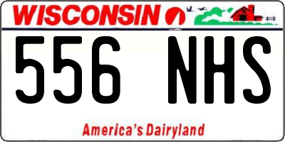WI license plate 556NHS