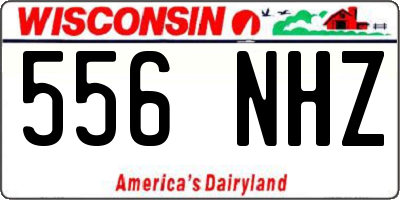 WI license plate 556NHZ