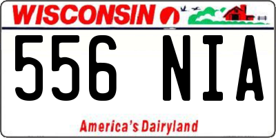 WI license plate 556NIA