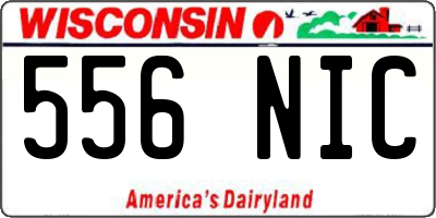 WI license plate 556NIC