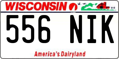 WI license plate 556NIK