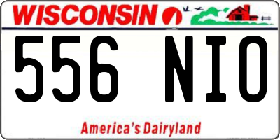 WI license plate 556NIO