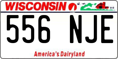 WI license plate 556NJE