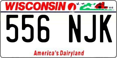 WI license plate 556NJK