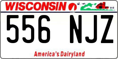WI license plate 556NJZ
