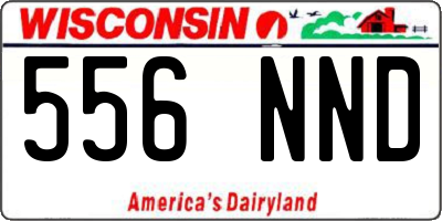 WI license plate 556NND