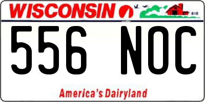 WI license plate 556NOC
