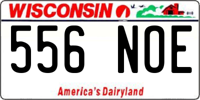 WI license plate 556NOE