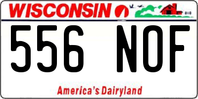 WI license plate 556NOF