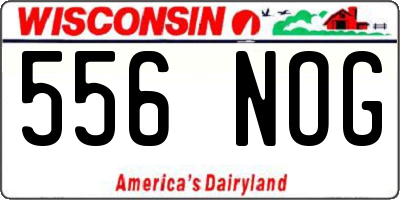 WI license plate 556NOG
