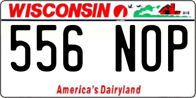 WI license plate 556NOP
