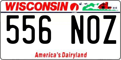 WI license plate 556NOZ