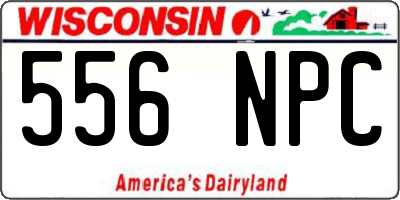 WI license plate 556NPC