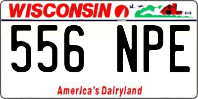 WI license plate 556NPE