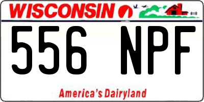 WI license plate 556NPF
