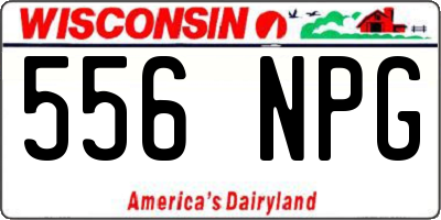 WI license plate 556NPG