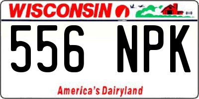 WI license plate 556NPK