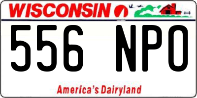 WI license plate 556NPO