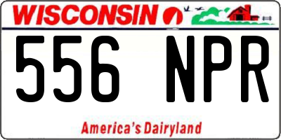 WI license plate 556NPR