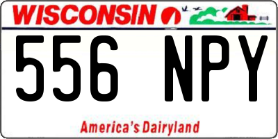WI license plate 556NPY
