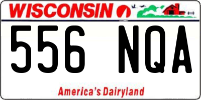 WI license plate 556NQA