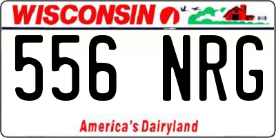 WI license plate 556NRG