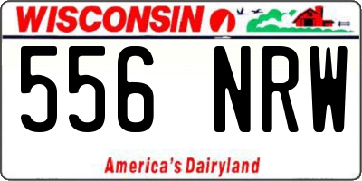 WI license plate 556NRW