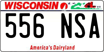 WI license plate 556NSA