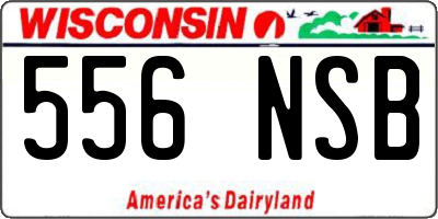 WI license plate 556NSB
