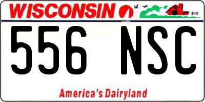 WI license plate 556NSC