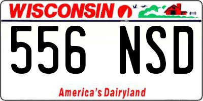 WI license plate 556NSD