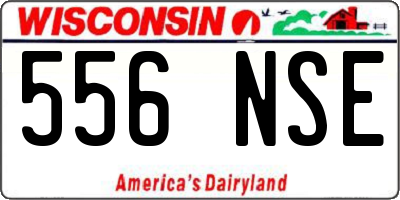 WI license plate 556NSE