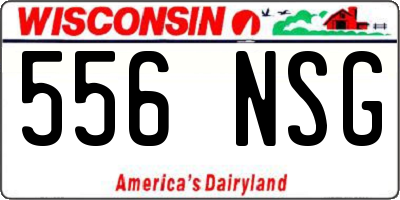 WI license plate 556NSG