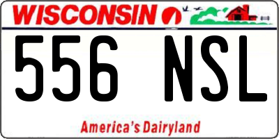 WI license plate 556NSL