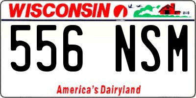 WI license plate 556NSM