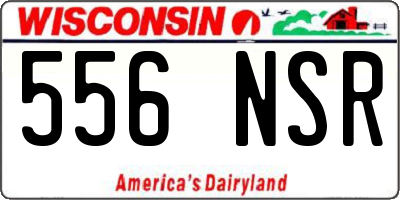 WI license plate 556NSR