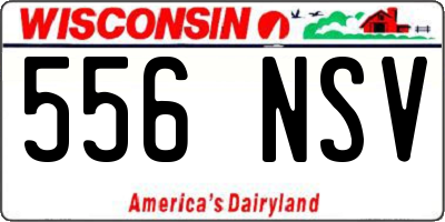 WI license plate 556NSV