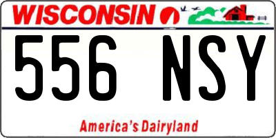 WI license plate 556NSY