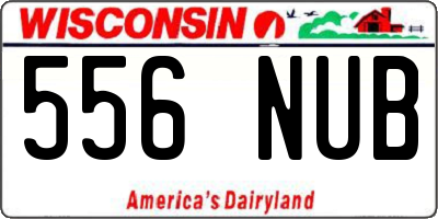WI license plate 556NUB