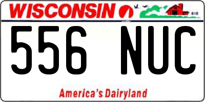 WI license plate 556NUC