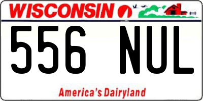 WI license plate 556NUL