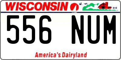 WI license plate 556NUM