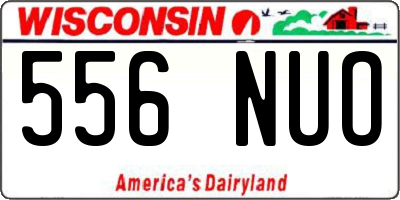 WI license plate 556NUO