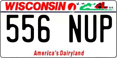 WI license plate 556NUP